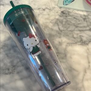 Hello Kitty Clear Tumbler with Straw 24oz